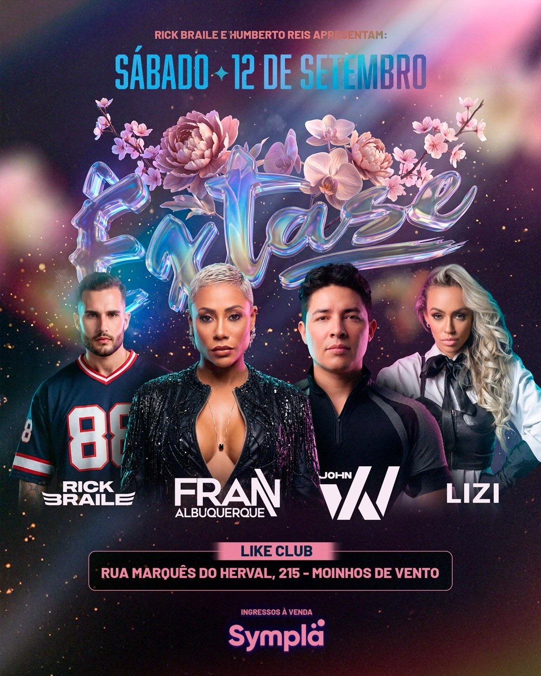 Flyer Êxtase 4ª edição — 12 de setembro, Like Club